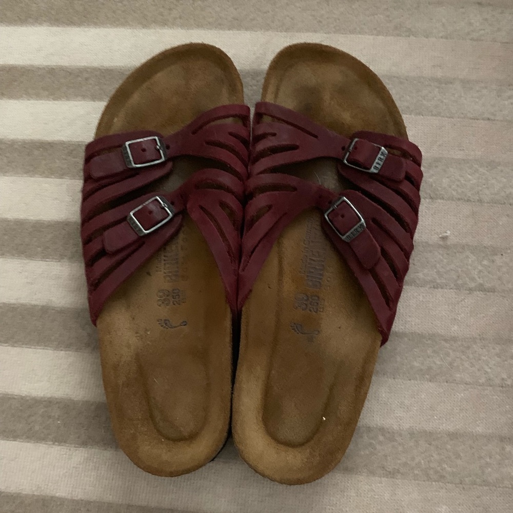 Burgundy Maroon Birkenstock Sandal Size 39